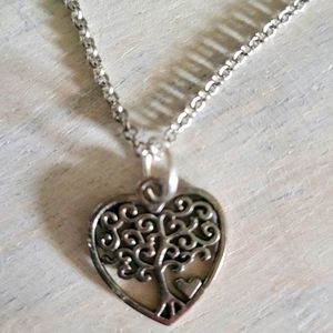 Heart tree necklace